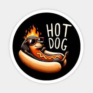 Hotdog Hot Dog (Back Print) Magnet